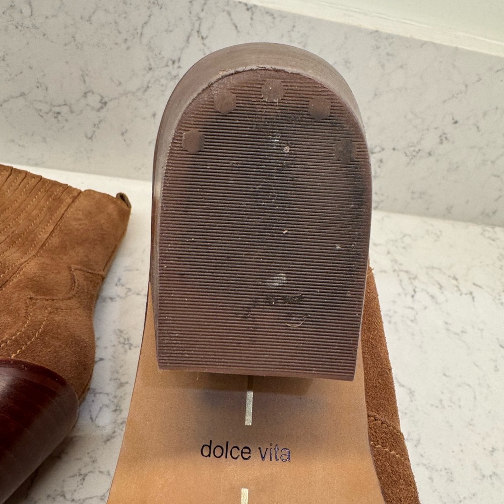 Dolce Vita Tan Suede Ankle Booties - Picture 5 of 5